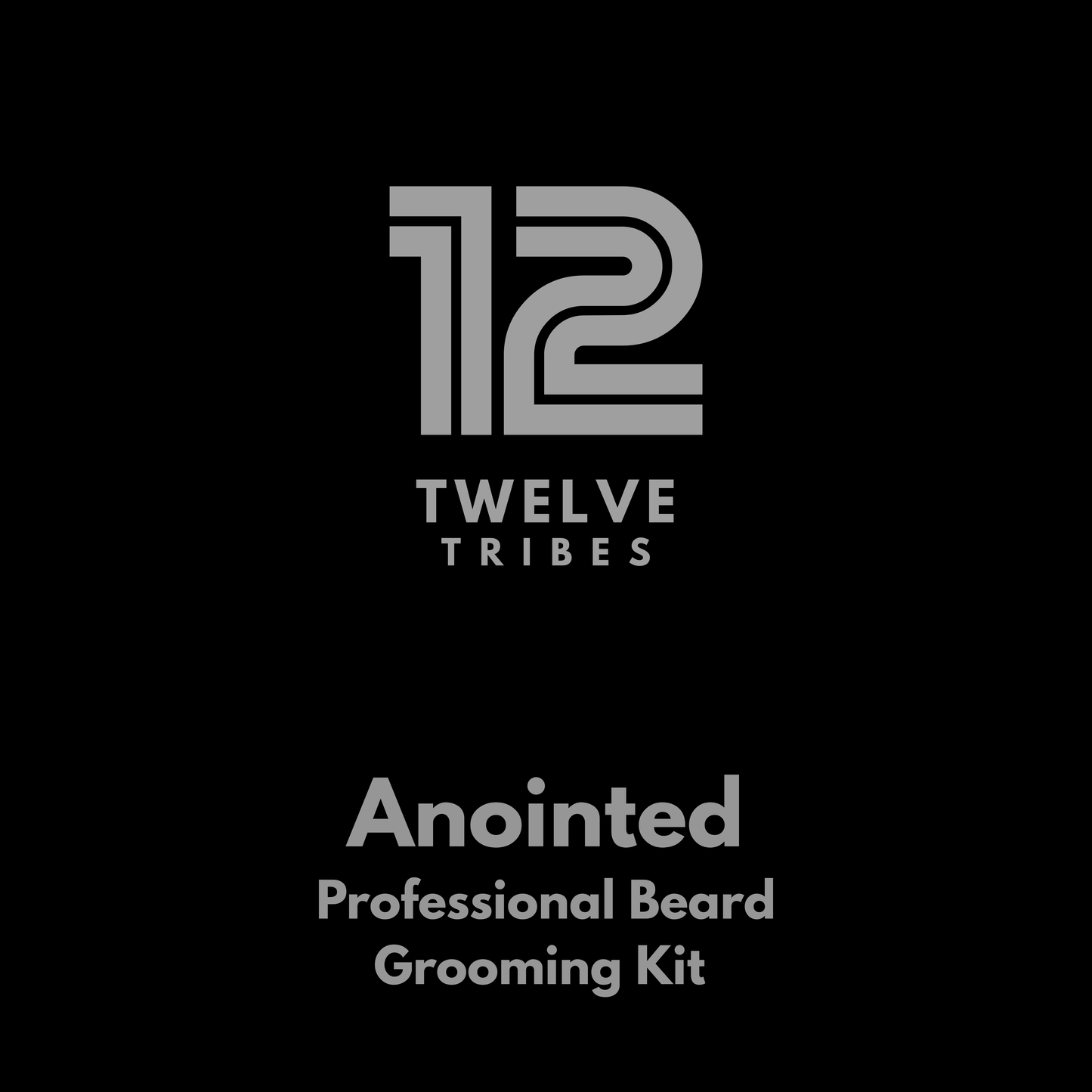 Twelve Tribes Anointed Professional Beard Grooming Kit logo on a black background