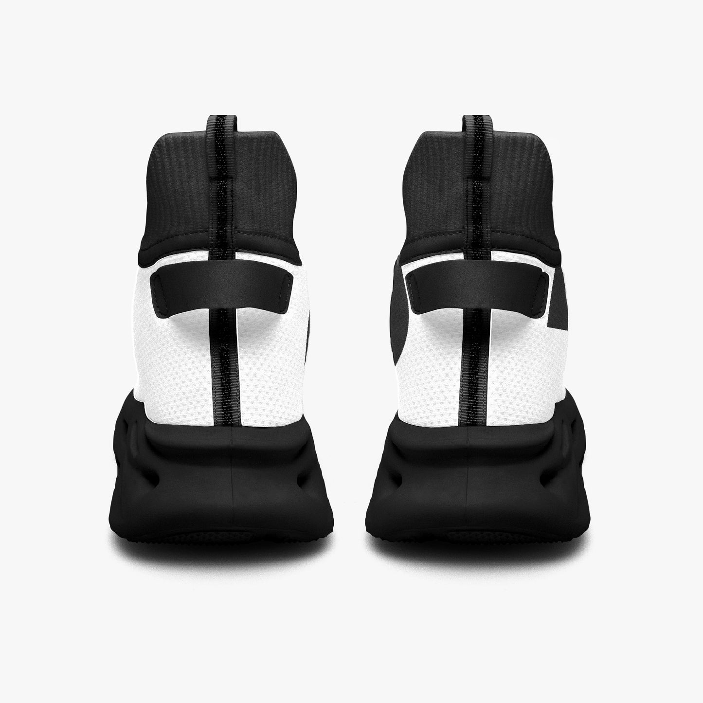 12 Tribes "Bounce" High-top Mesh Knit Sneakers Black Back