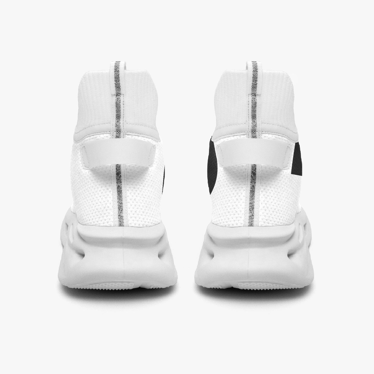 12 Tribes "Bounce" High-top Mesh Knit Sneakers White Back
