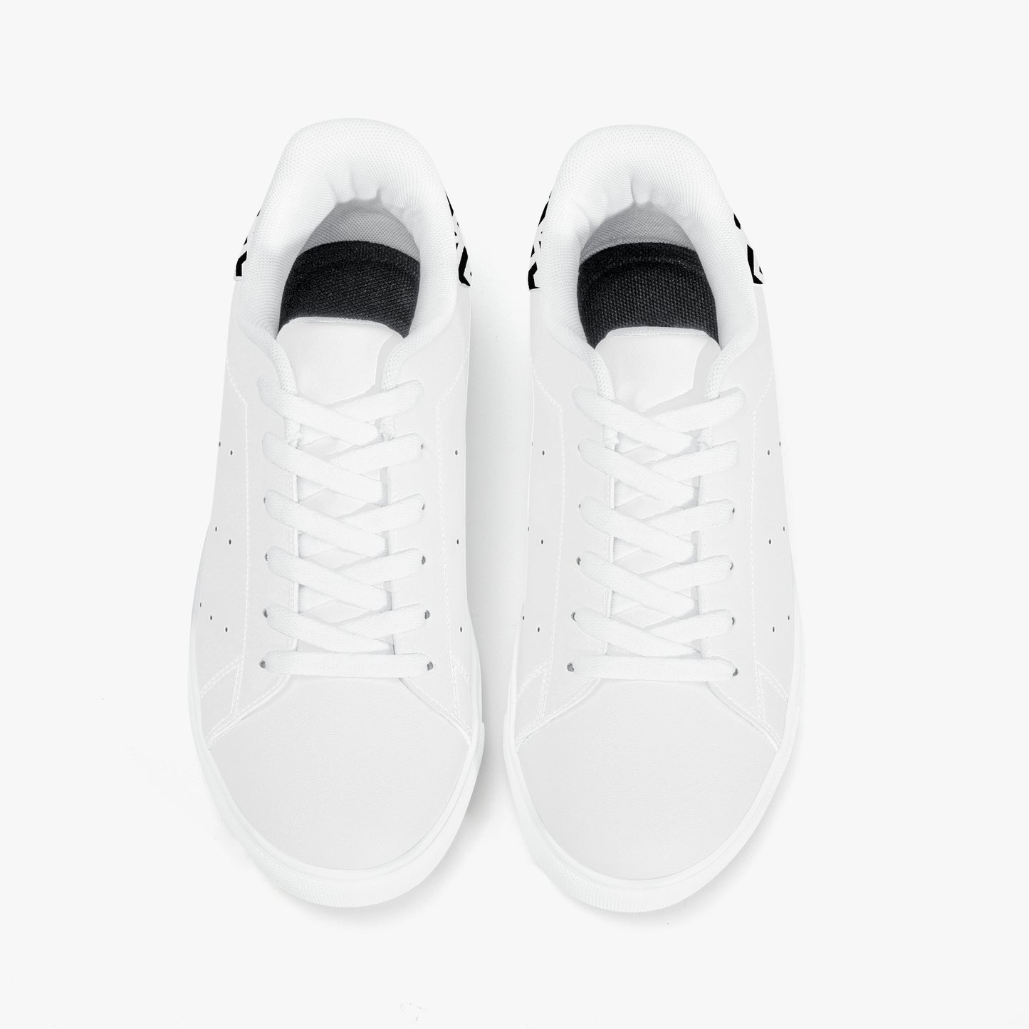 12 Tribes "Commit – Stealth White" Low-Top Leather Sneakers – White/Black