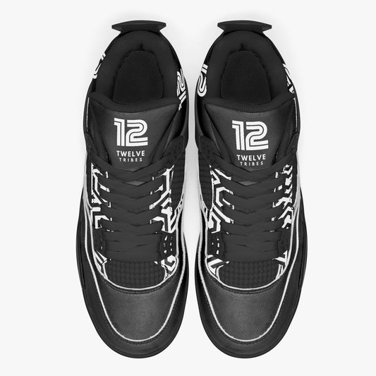 Black sneakers with '12 Twelve' branding on a white background