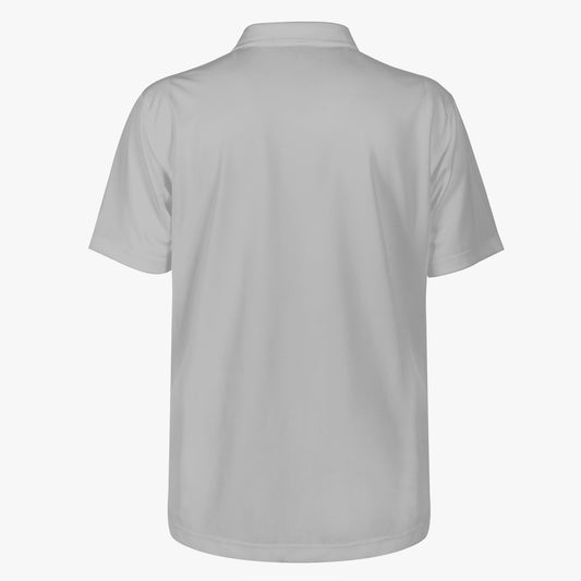 Gray polo shirt on a white background