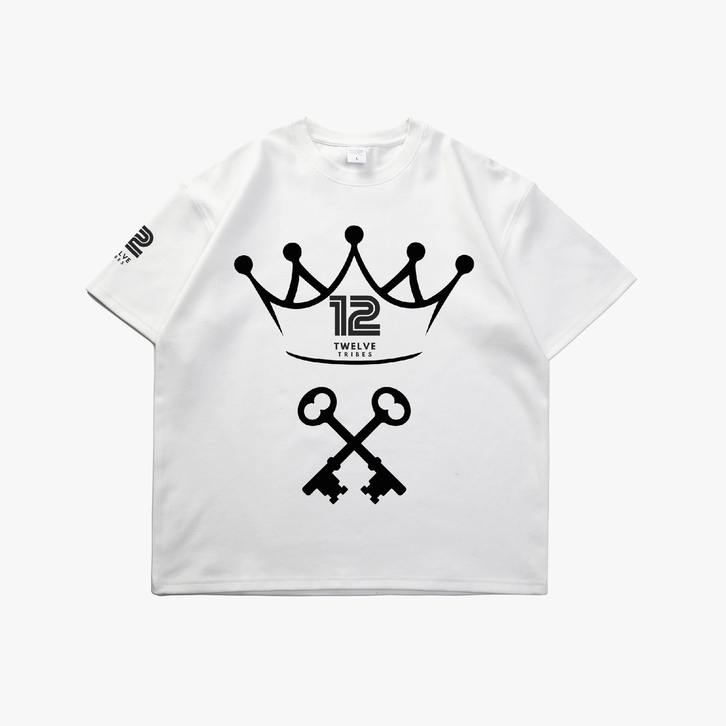 12 Tribes "Keys To The Kingdom" Simple Style Solid T-shirt White Front