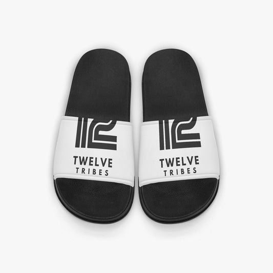 Black and white slides with 'Twelve Tribes' branding on a light gray background