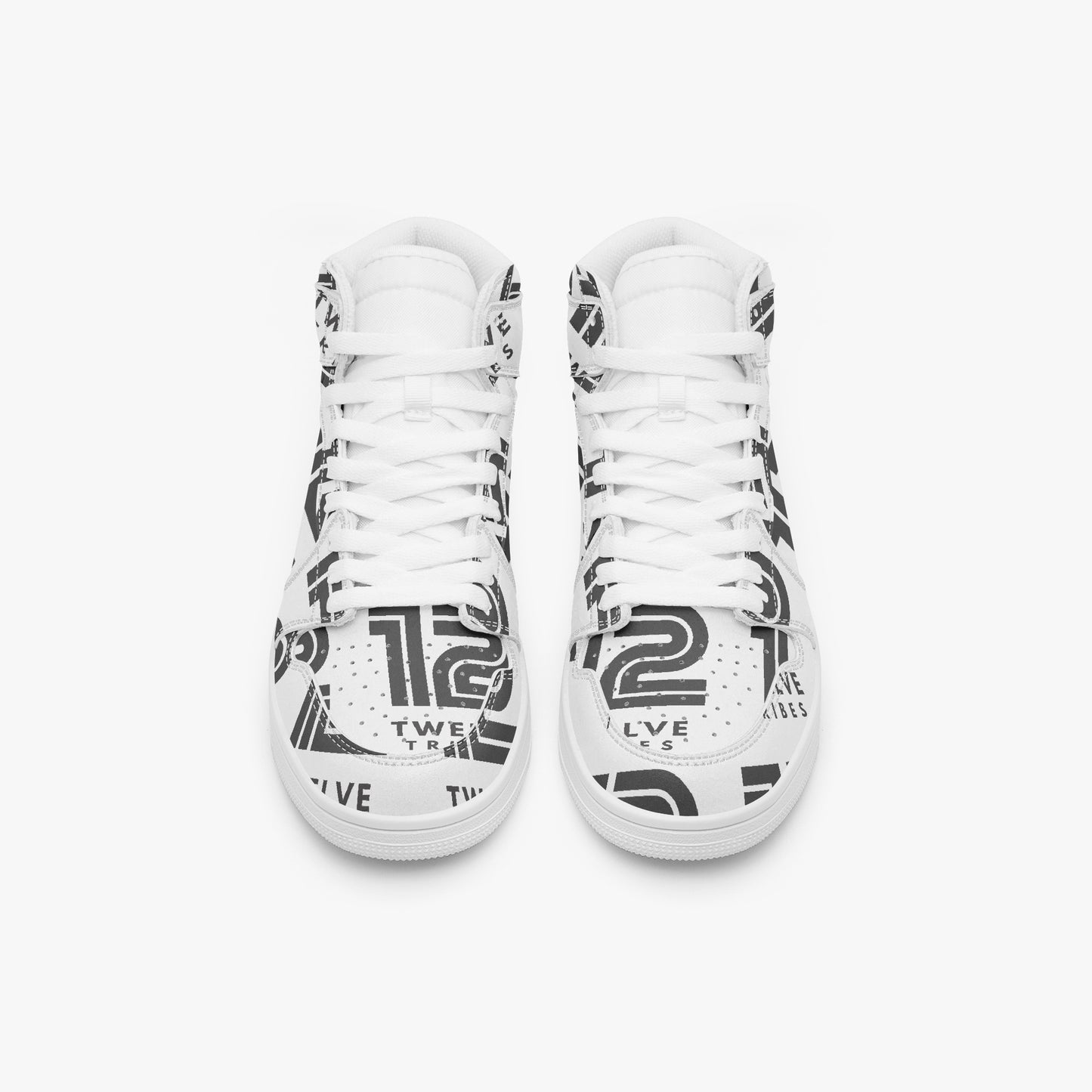 12 Tribes "Scattered" High-Top Leather Sneakers Front