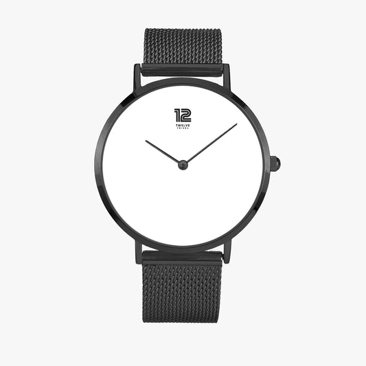12 Tribes Black watch with a white face on a light gray background