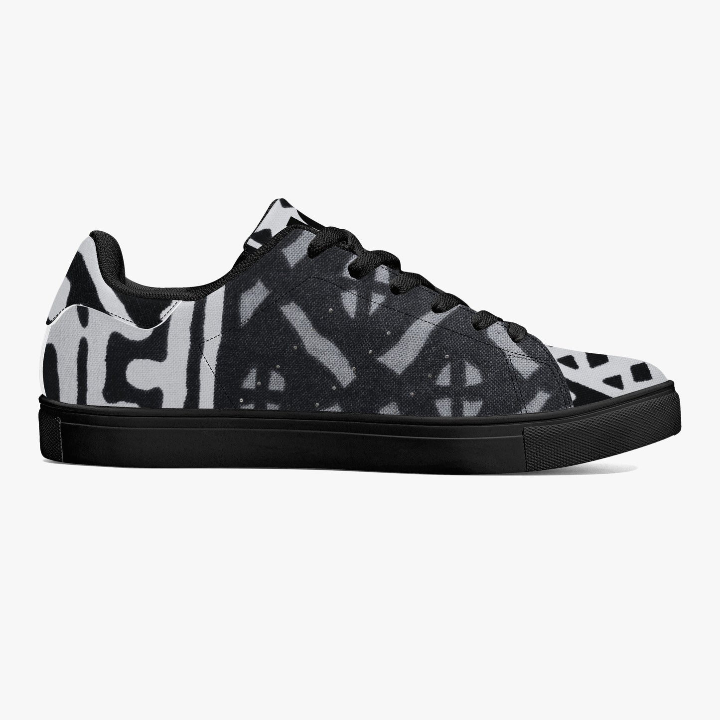 LION OF JUDAH "1001" Low-Top Leather Sneakers - Black Sole Left Inside