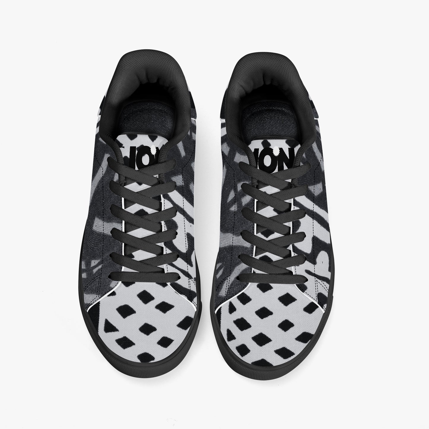 LION OF JUDAH "1001" Low-Top Leather Sneakers - Black Sole Top