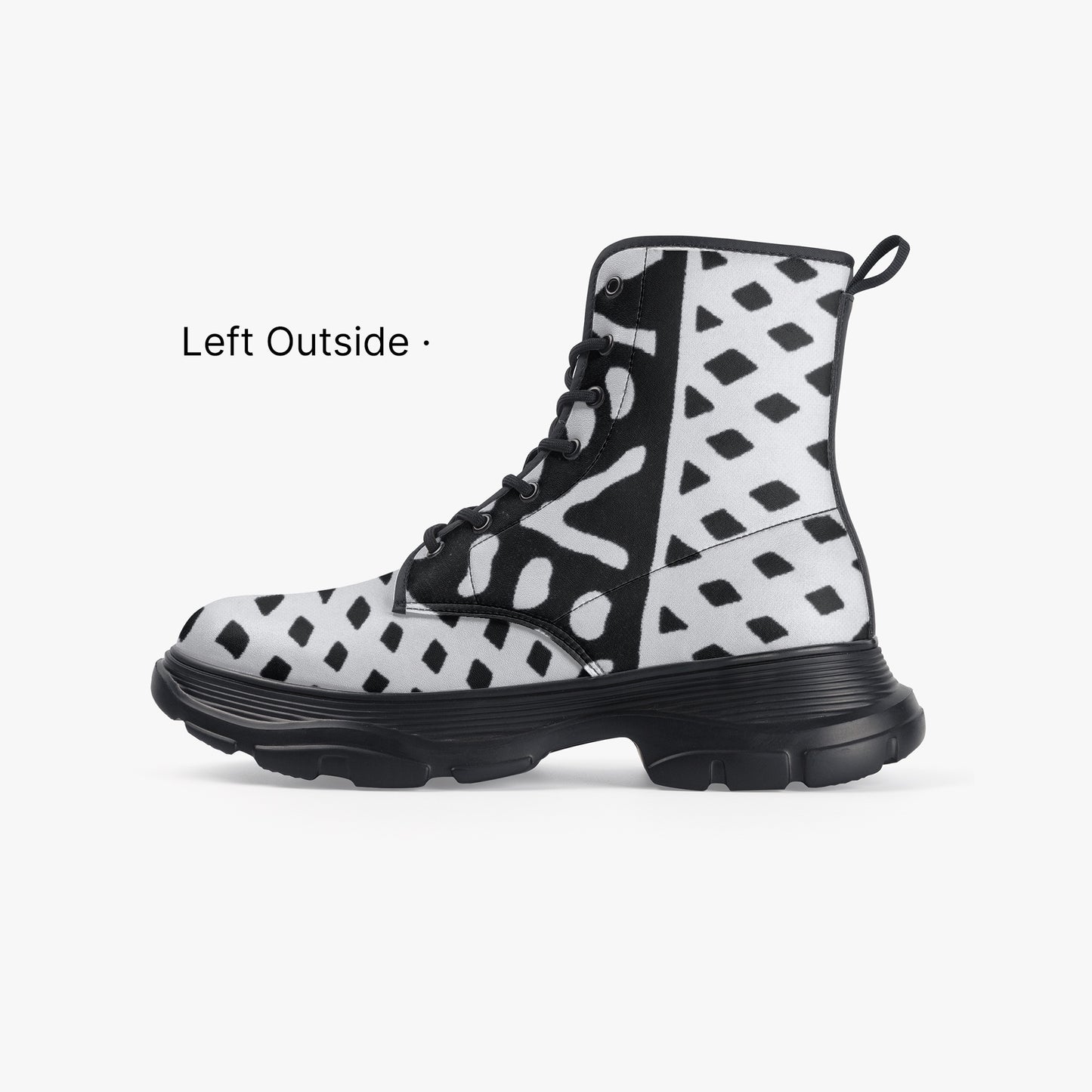 LION OF JUDAH "11111" Casual Leather Chunky Boots Front Left Outside