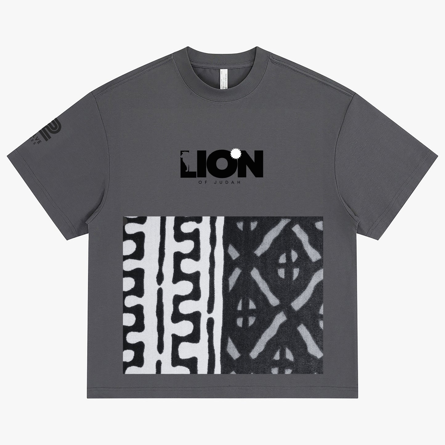 LION OF JUDAH "11" Crew-Neck Oversize T-shirt Grey Front