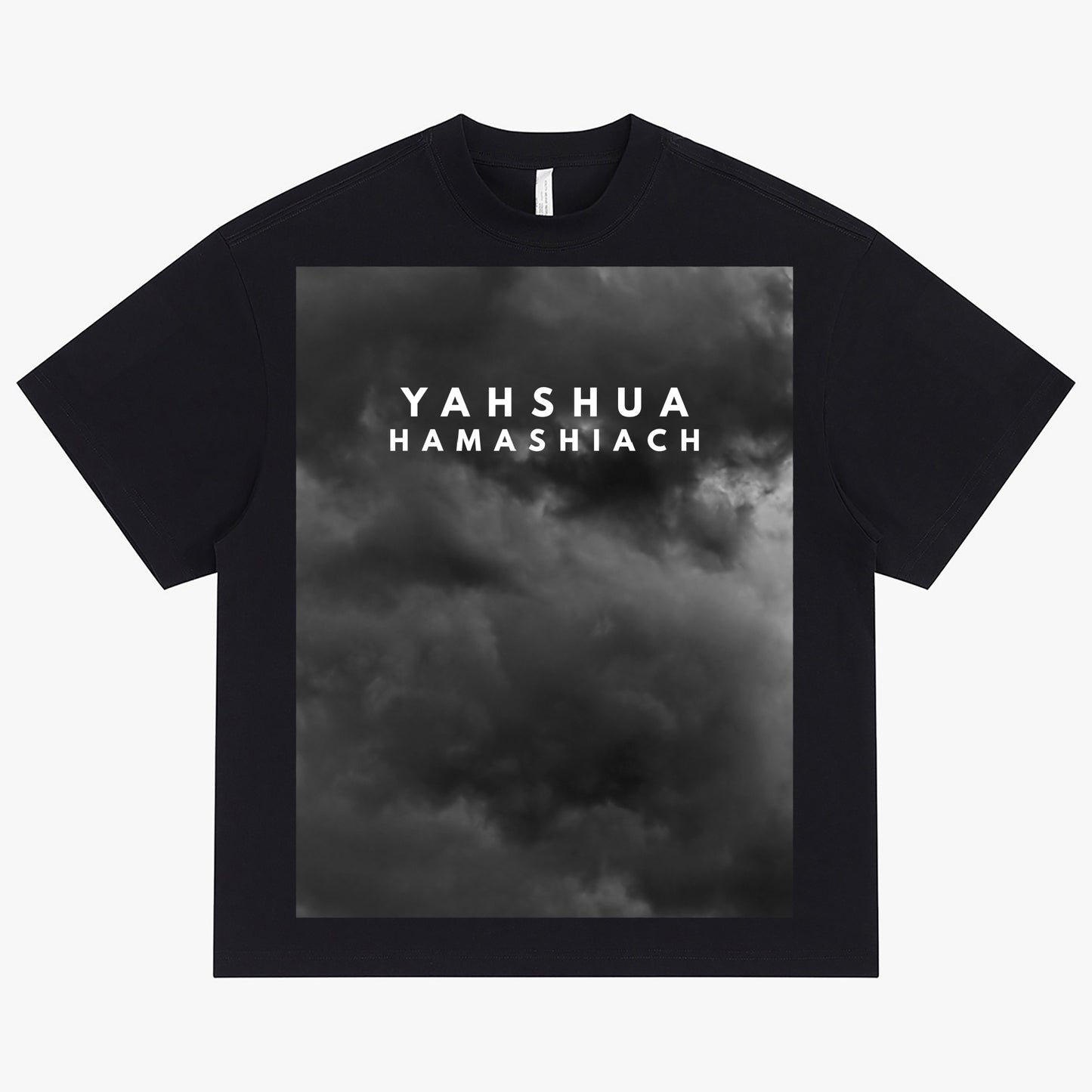YAHSHUA HAMASHIACH "Ascension" Crew-Neck Oversize T-shirt Black Front
