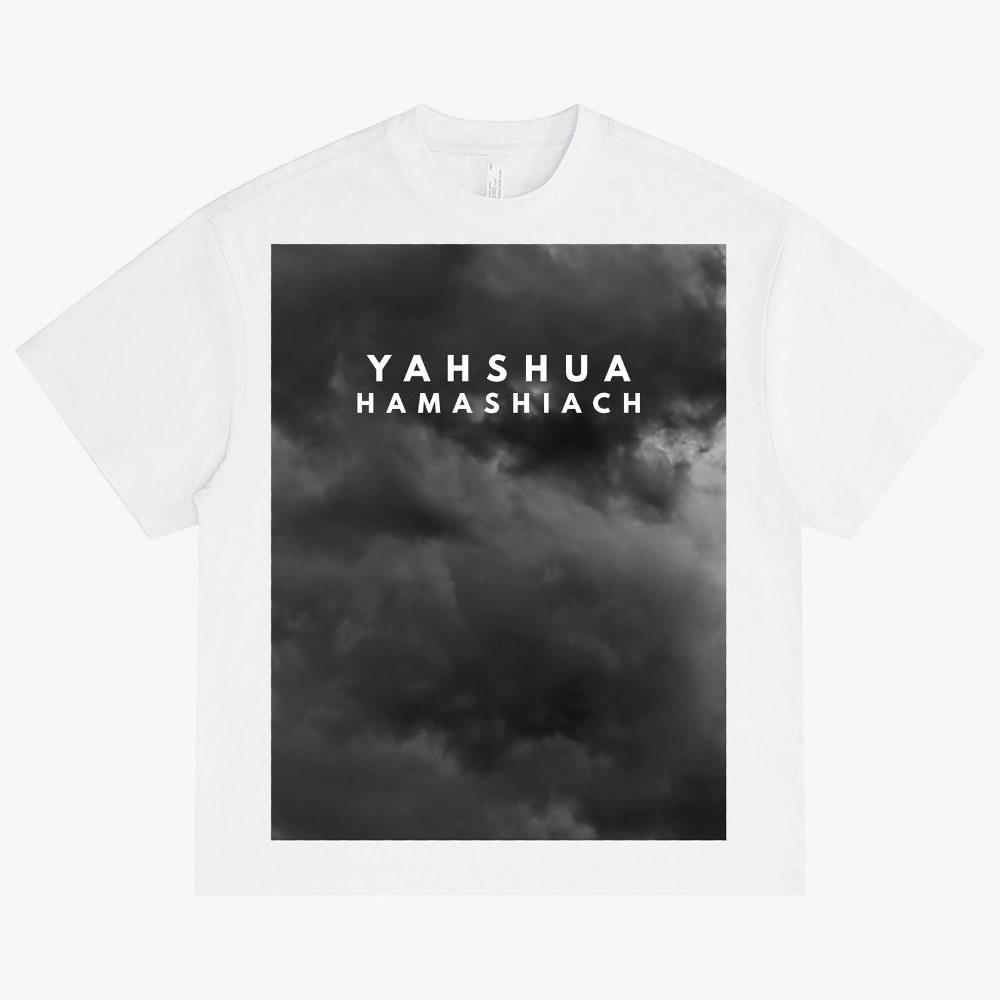 YAHSHUA HAMASHIACH "Ascension" Crew-Neck Oversize T-shirt White Front
