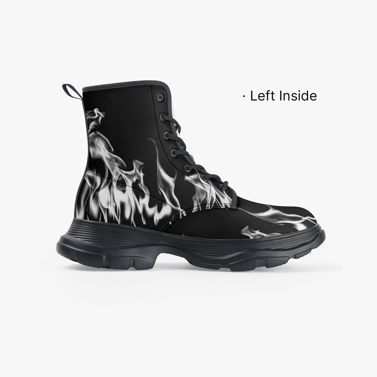 YAHSHUA HAMASHIACH "Consume" Leather Chunky Boots Left Inside