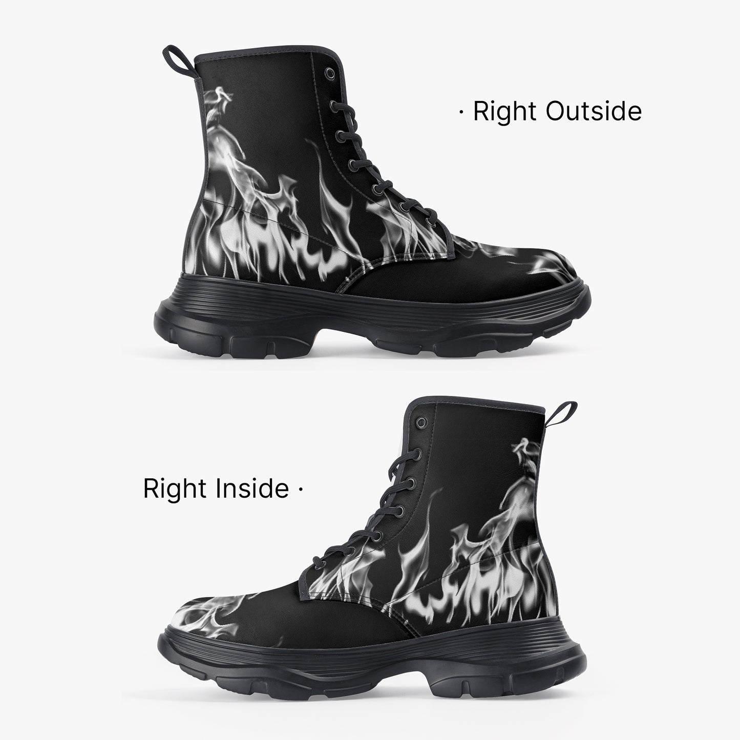 YAHSHUA HAMASHIACH "Consume" Leather Chunky Boots Right In/Out