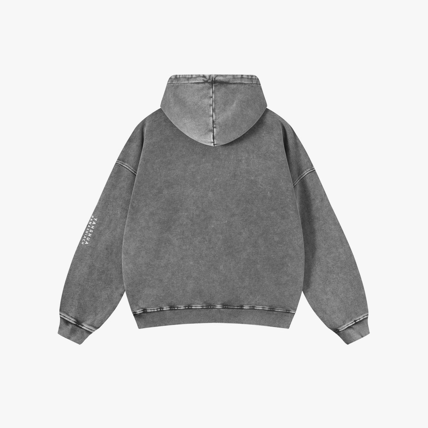 YAHSHUA HAMASHIACH Unisex Washed Vintage Hoodie Grey Back