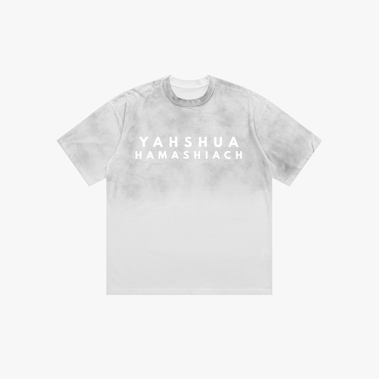 YAHSHUA HAMASHIACH Vintage Two-Tone Gradient T-shirt White Front