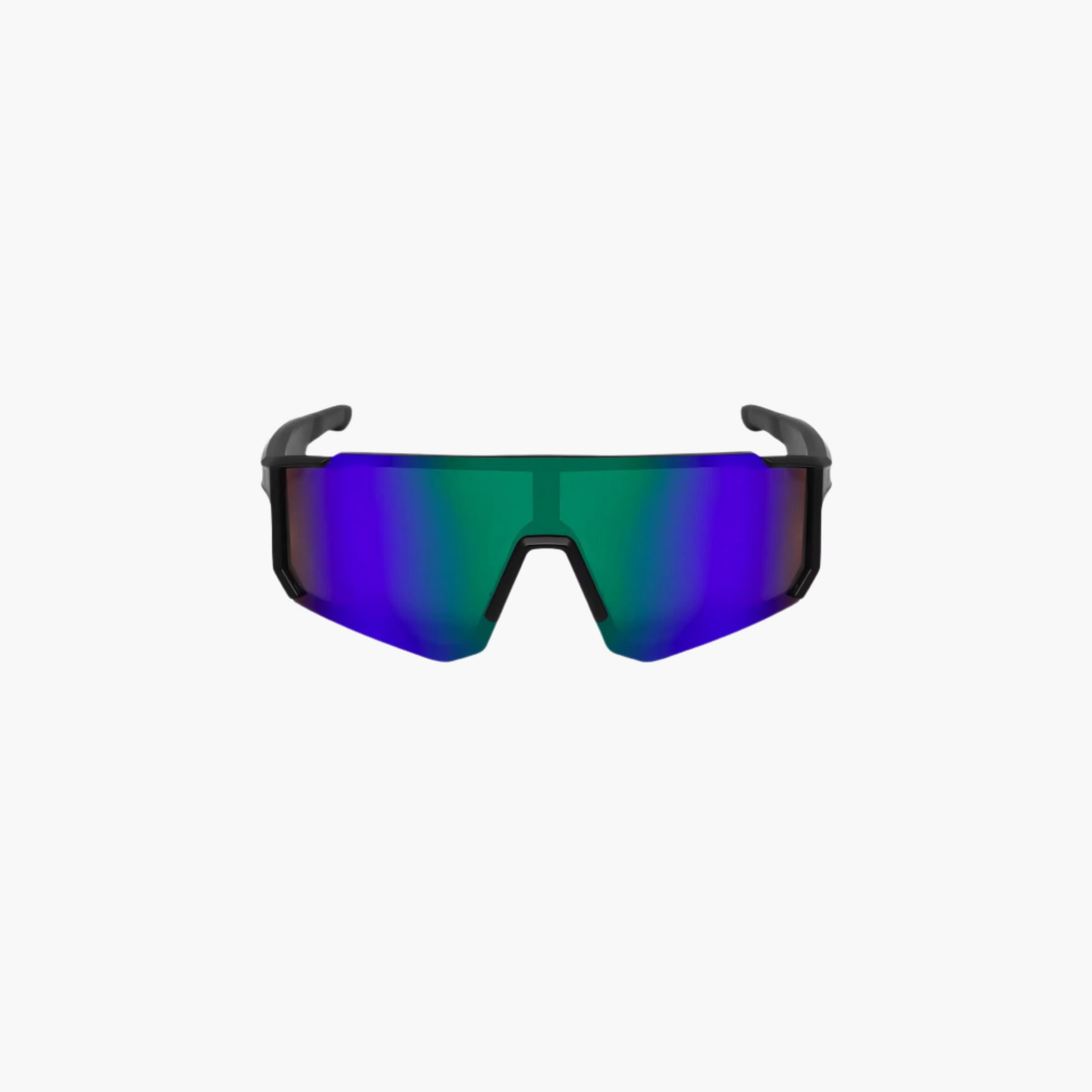 Black sports glasses with green blue lense
