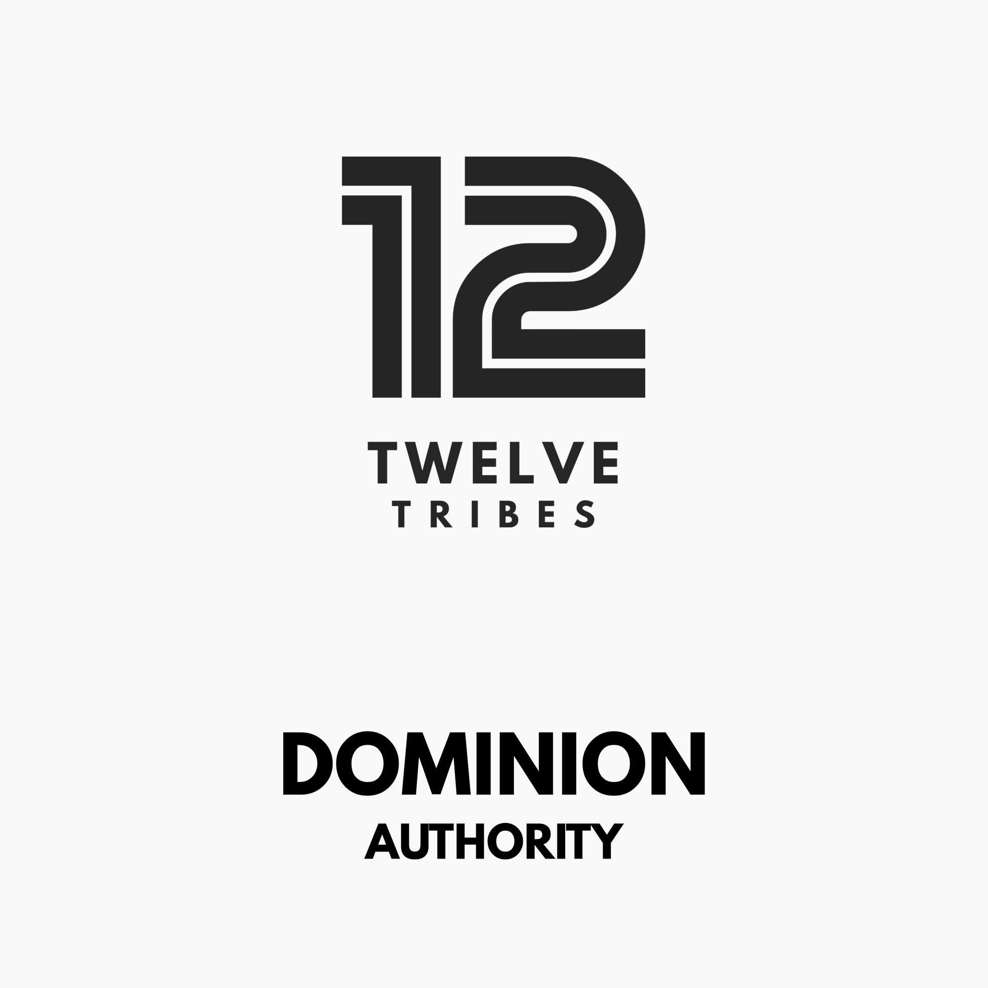Logos for 12 Tribes and Dominion Authority on a white background