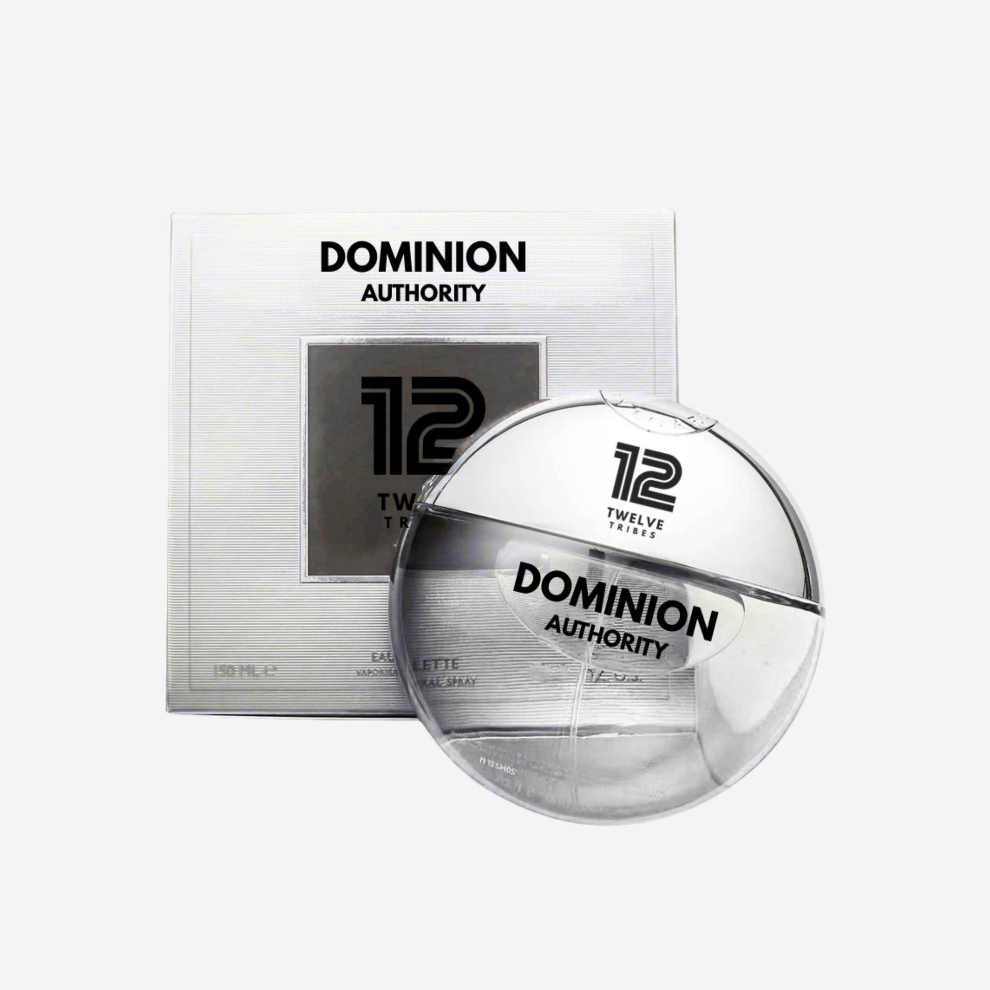 12 Tribes Dominion Authority perfume bottle and packaging on a white background