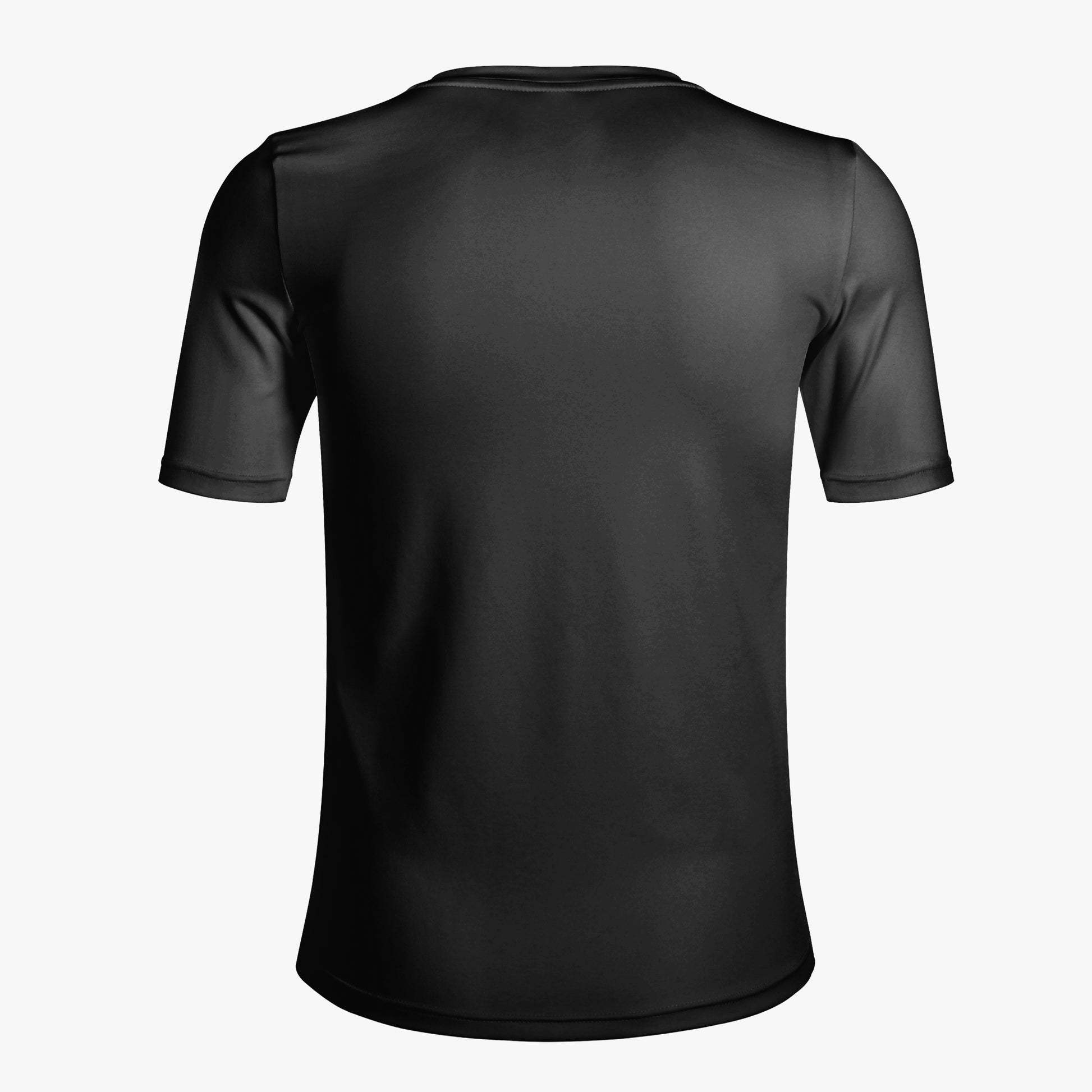 Black t-shirt on a white background