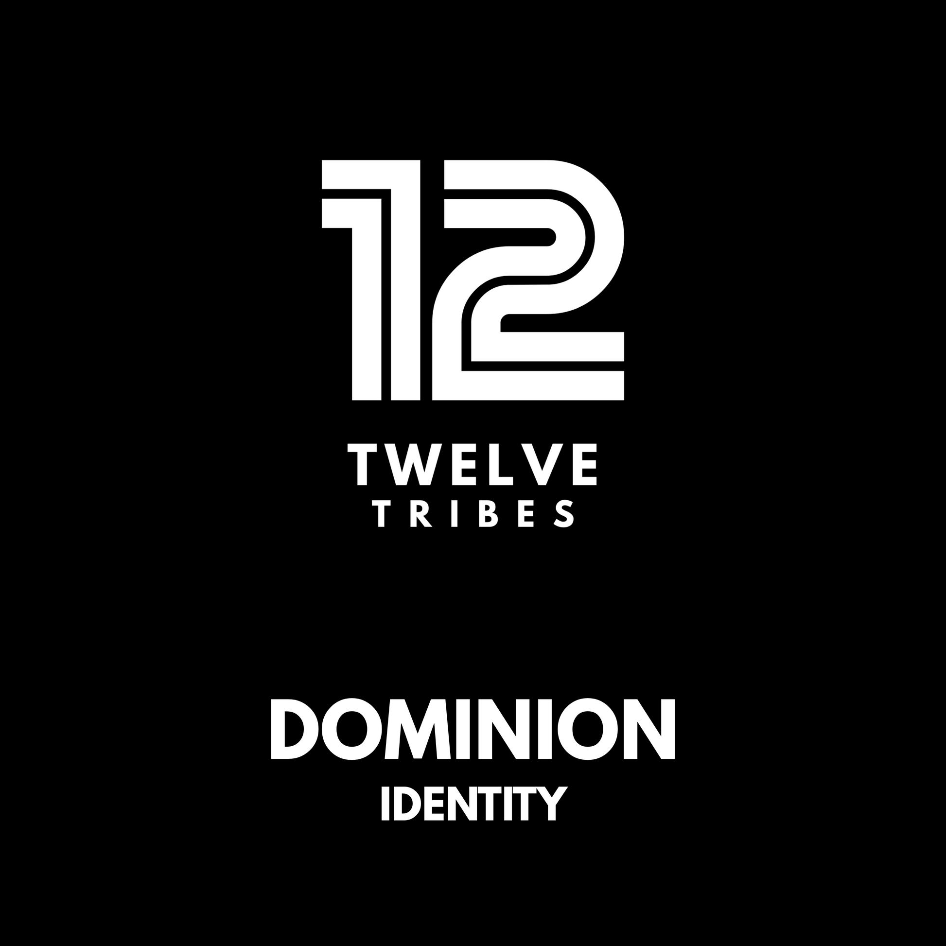 Logo of Twelve Tribes Dominion Identity on a black background