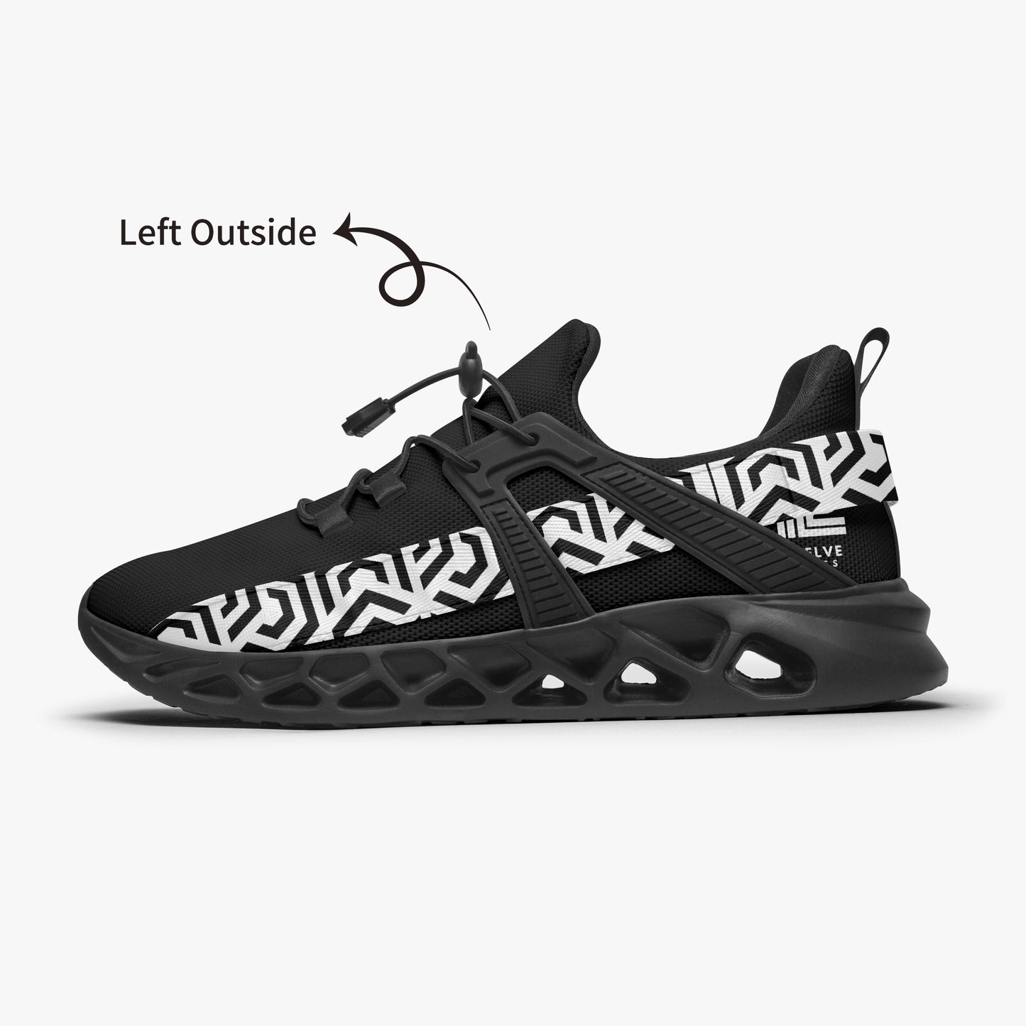 12 Tribes "Dynamic Black" Mesh Running Shoes