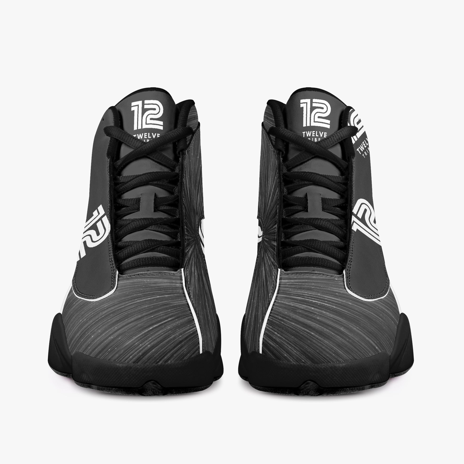 12 Tribes "Emit" High-Top Leather Basketball Sneakers Front