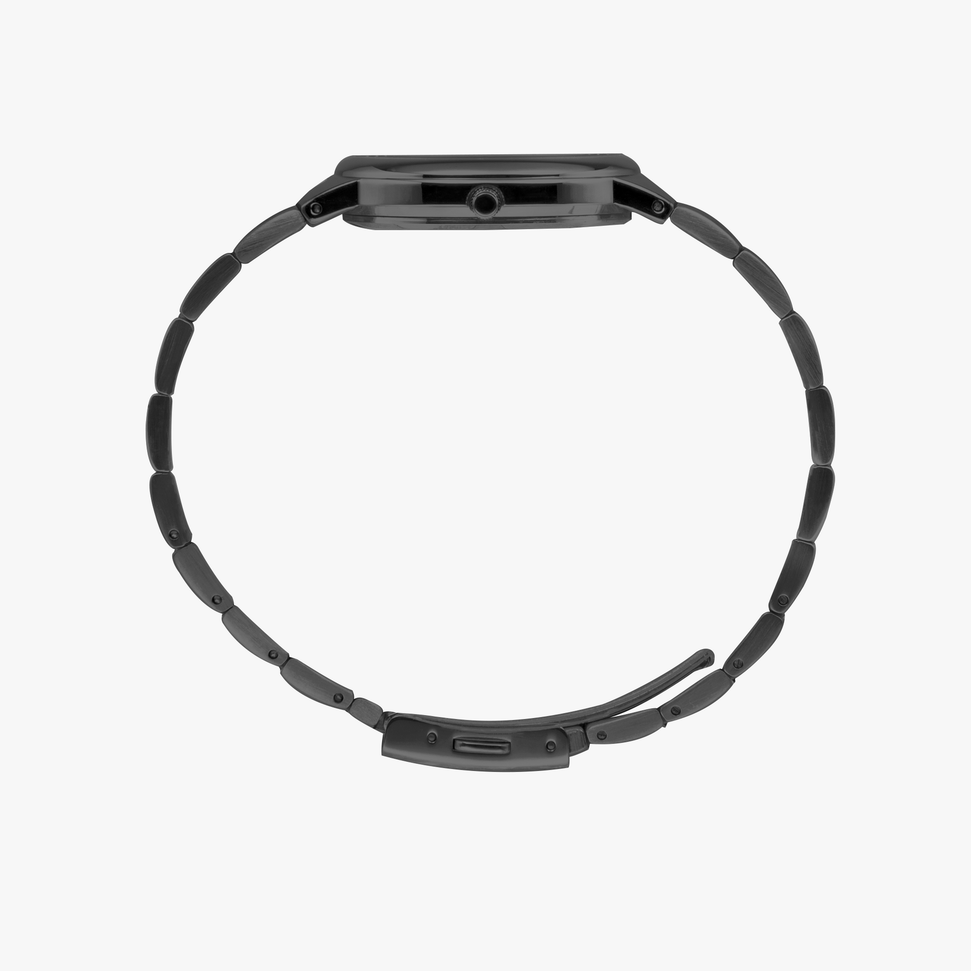 Black smartwatch band on a white background