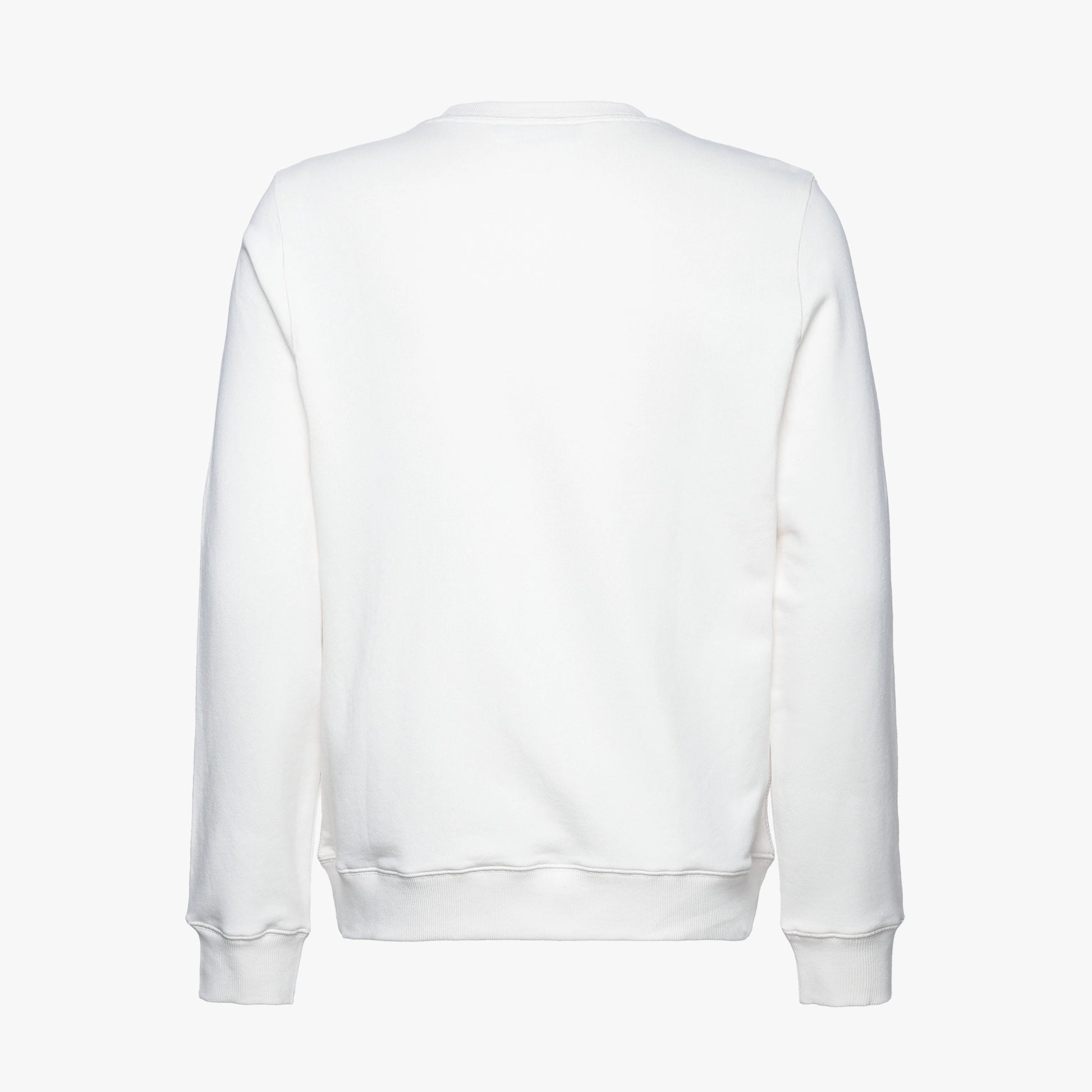 White sweatshirt on a light gray background