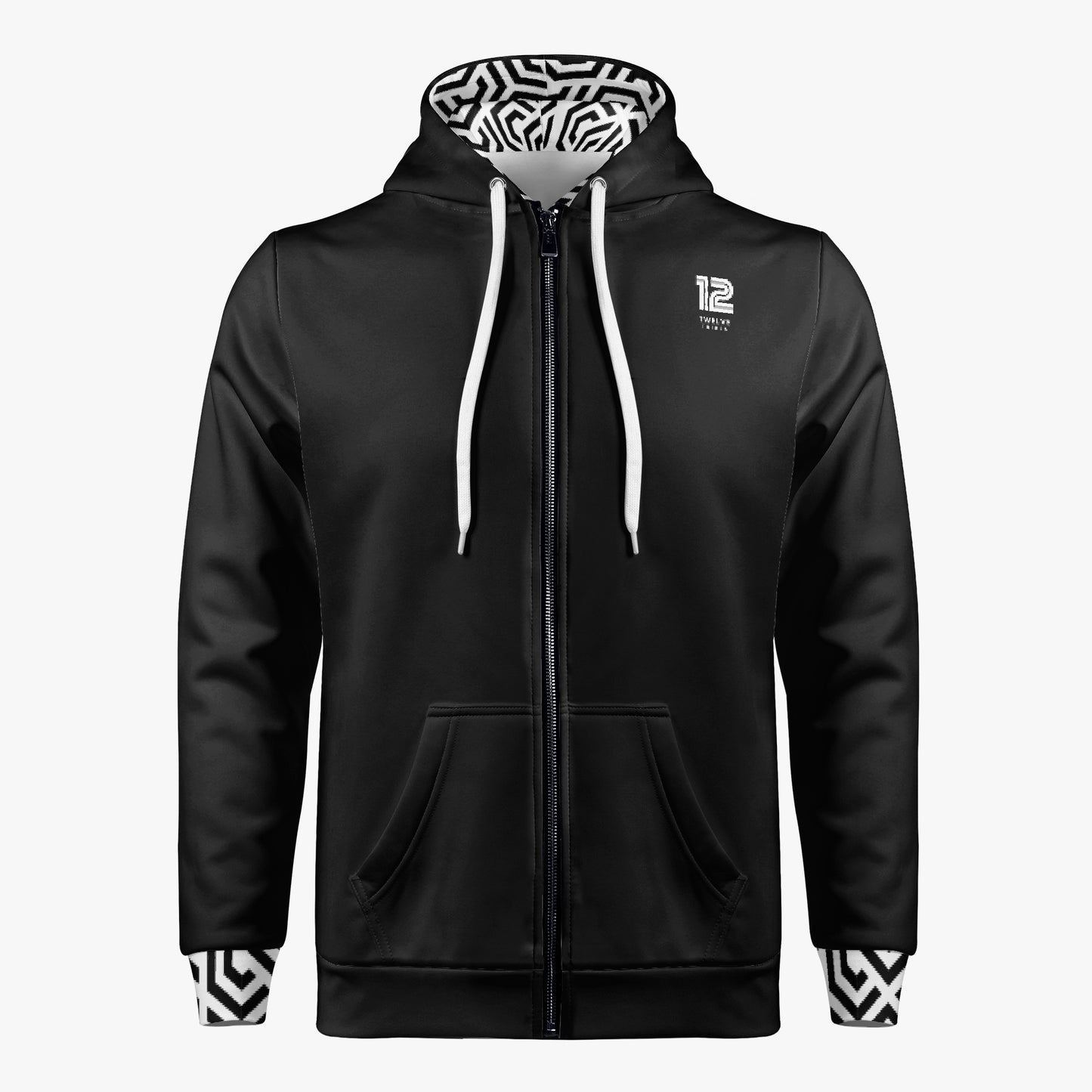 12 Tribes "Lifted Black" AOP Full Zip Up Hoodie