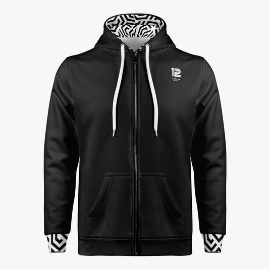 12 Tribes "Lifted Black" AOP Full Zip Up Hoodie