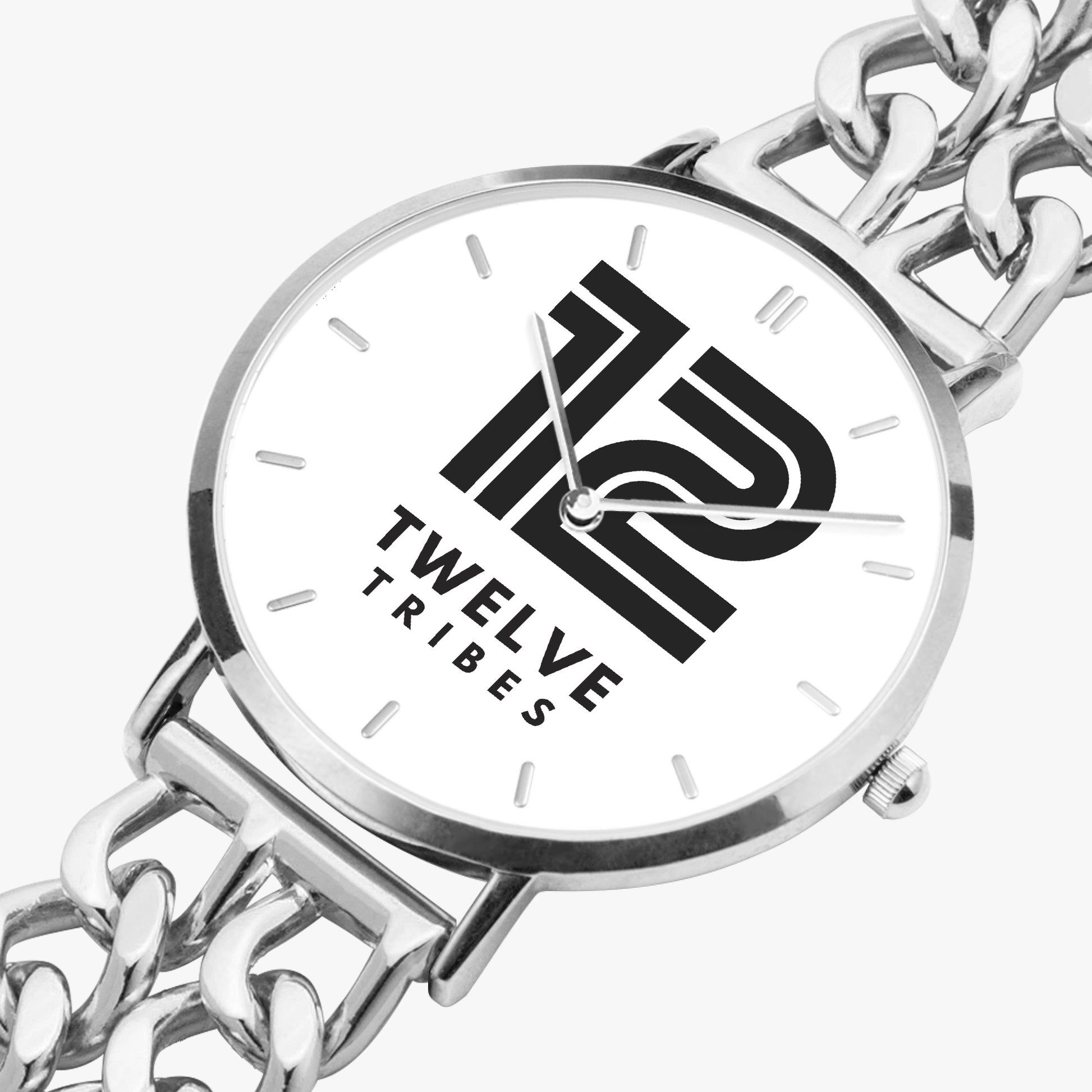 12 Tribes "Linked" Quartz Watch - With Indicators Silver - Zoom