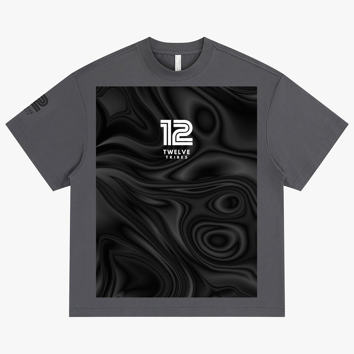 12 Tribes "Living Water" Crew-Neck Oversize T-shirt Grey Front