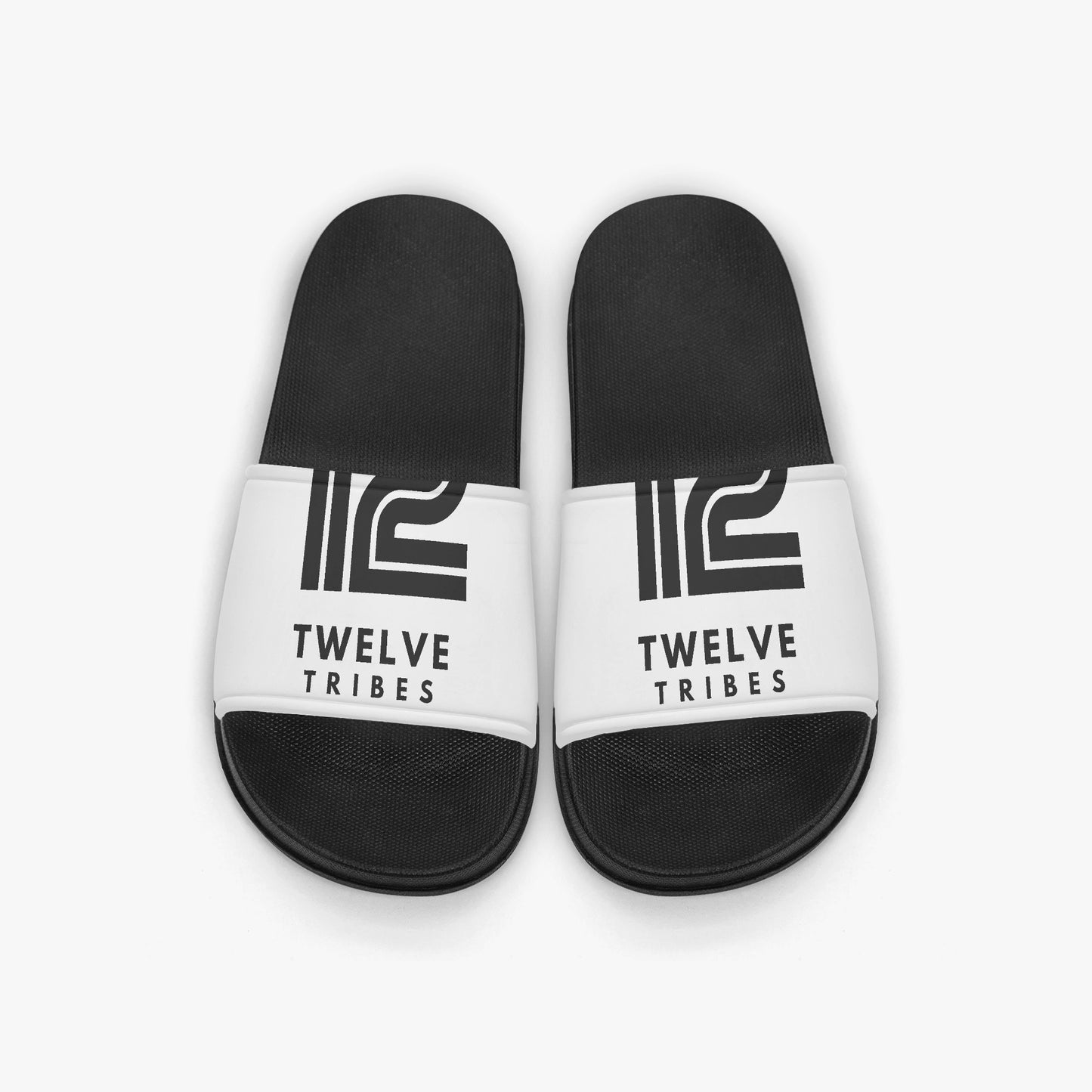 Black and white slides with 'Twelve Tribes' branding on a light gray background