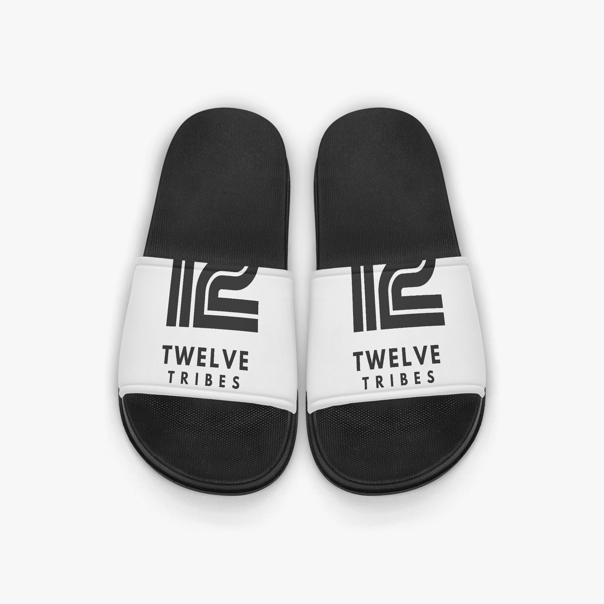 Black and white slides with 'Twelve Tribes' branding on a light gray background