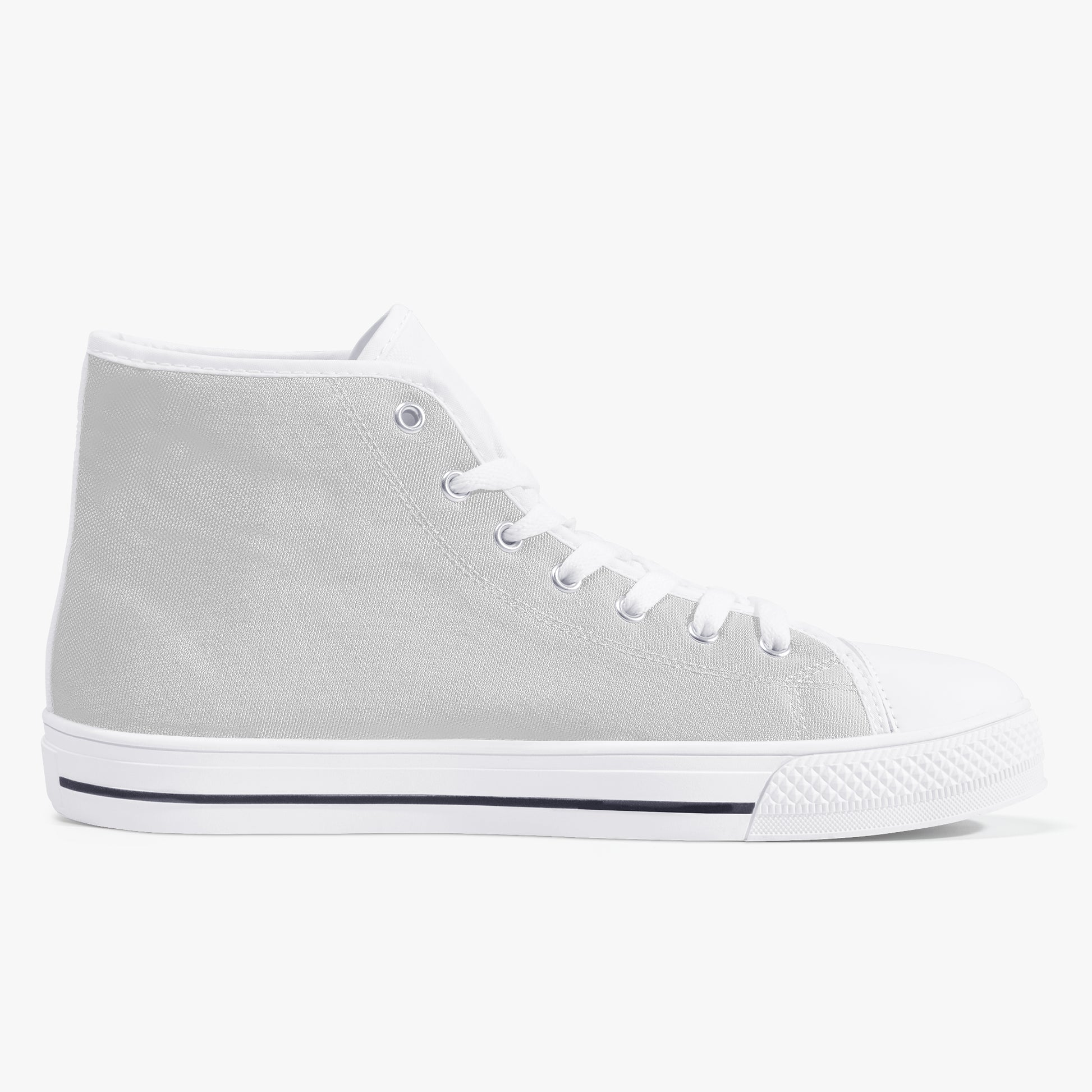 Gray high-top sneaker on a white background