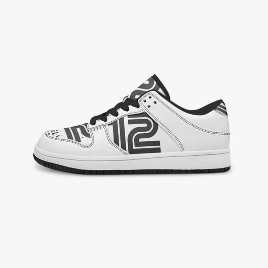 12 Tribes "Scattered" Low-Top Leather Sneakers Left Outside