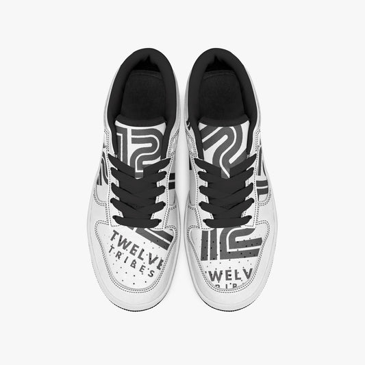 12 Tribes "Scattered" Low-Top Leather Sneakers Top
