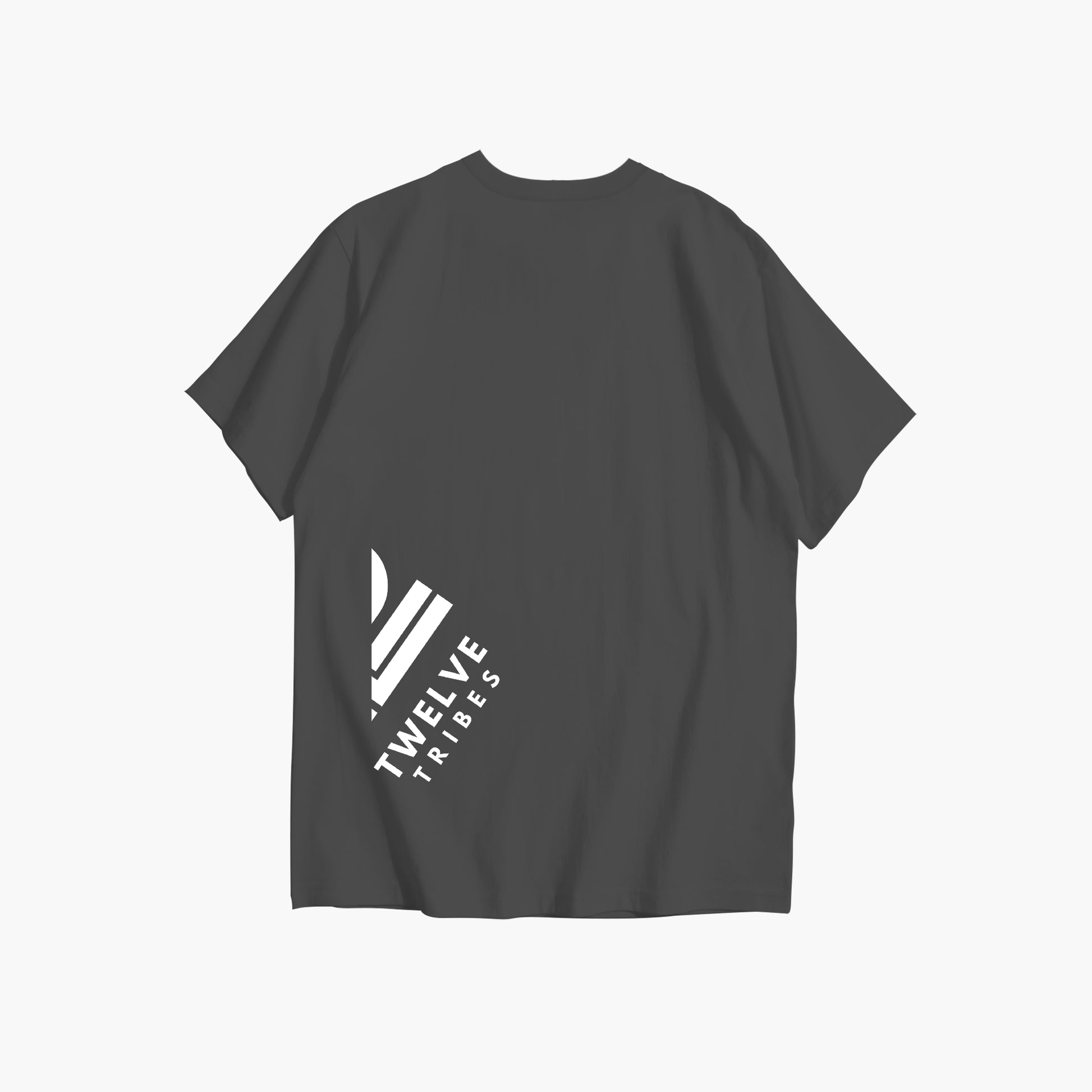 Black t-shirt with 'Twelve Tribes' logo on a white background