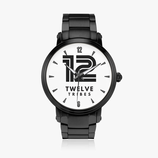12 Tribes Steel Strap Automatic Watch (With Indicators) Black