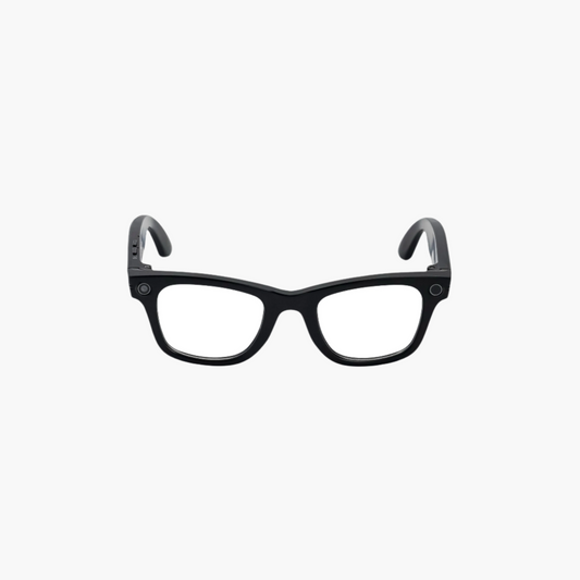Black eyeglasses on a white background