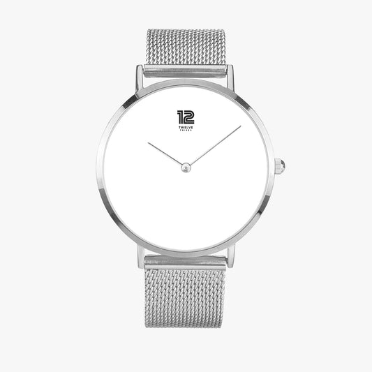 12 Tribes Silver watch with mesh band on a white background