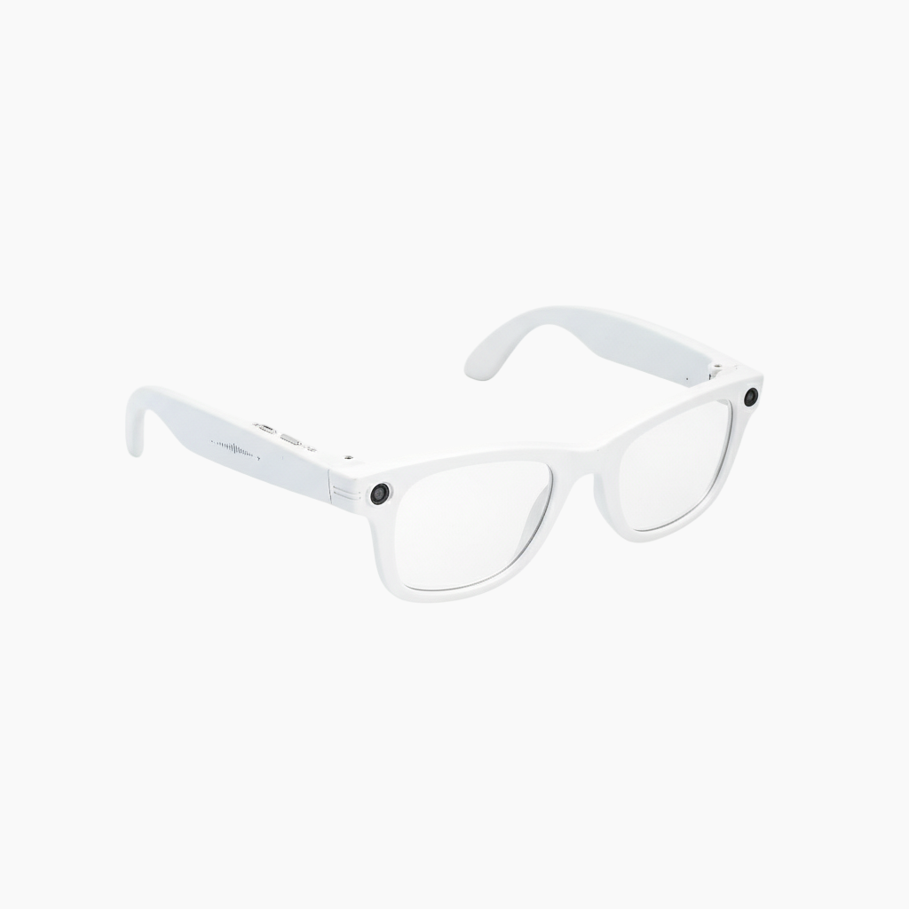 White sunglasses on a white background