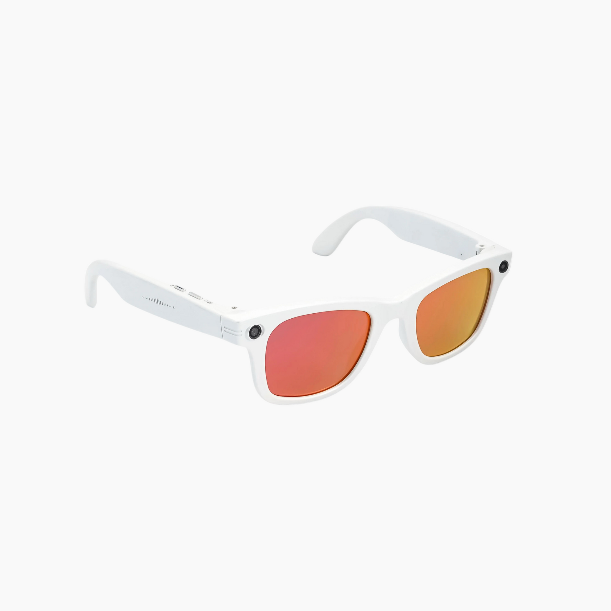 12 Tribes White sunglasses with orange lenses on a white background