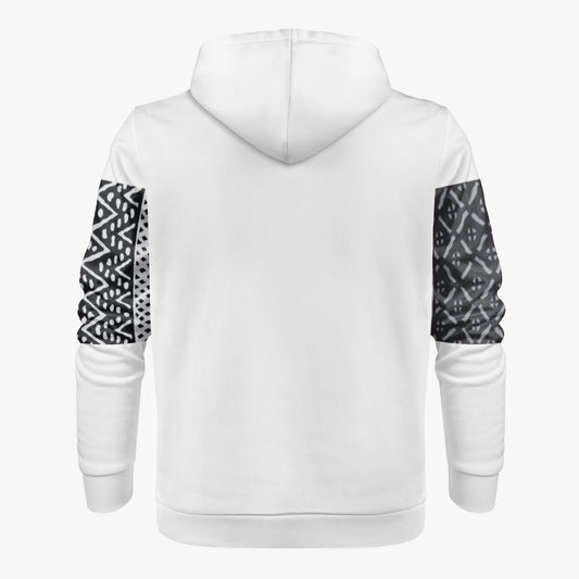 LION OF JUDAH "0001" White Men's Full Zip Up Hoodie Back