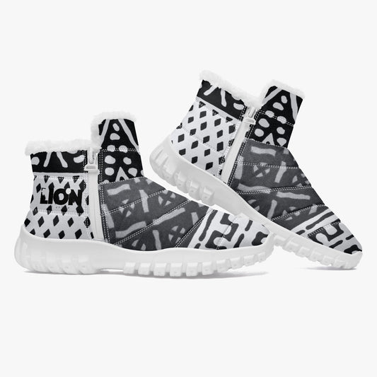 LION OF JUDAH "01010" Cotton-Pad Fur Zipper Up Boots Up Down