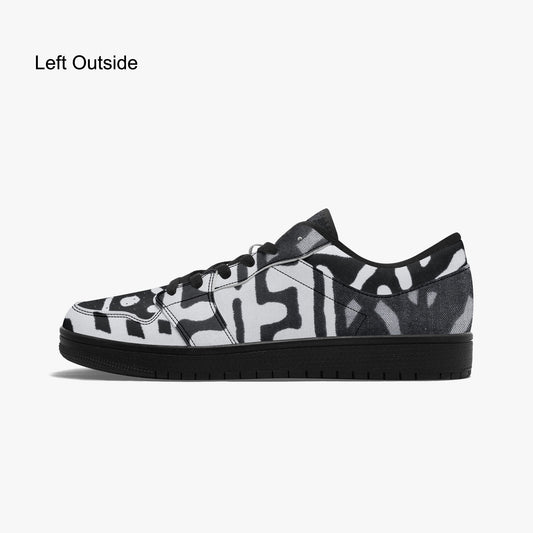 LION OF JUDAH "1000" Low-Top Leather Sneakers - Black Sole Left Outside