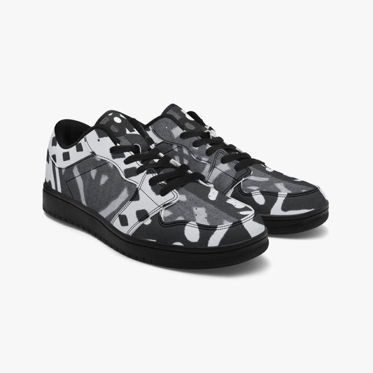 LION OF JUDAH "1000" Low-Top Leather Sneakers - Black Sole Staggered