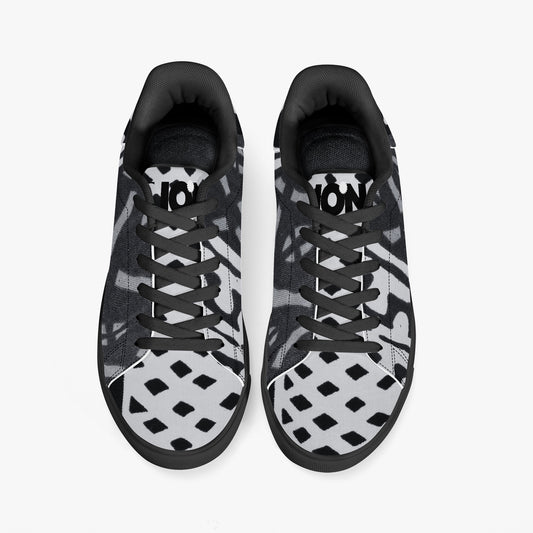 LION OF JUDAH "1001" Low-Top Leather Sneakers - Black Sole Top