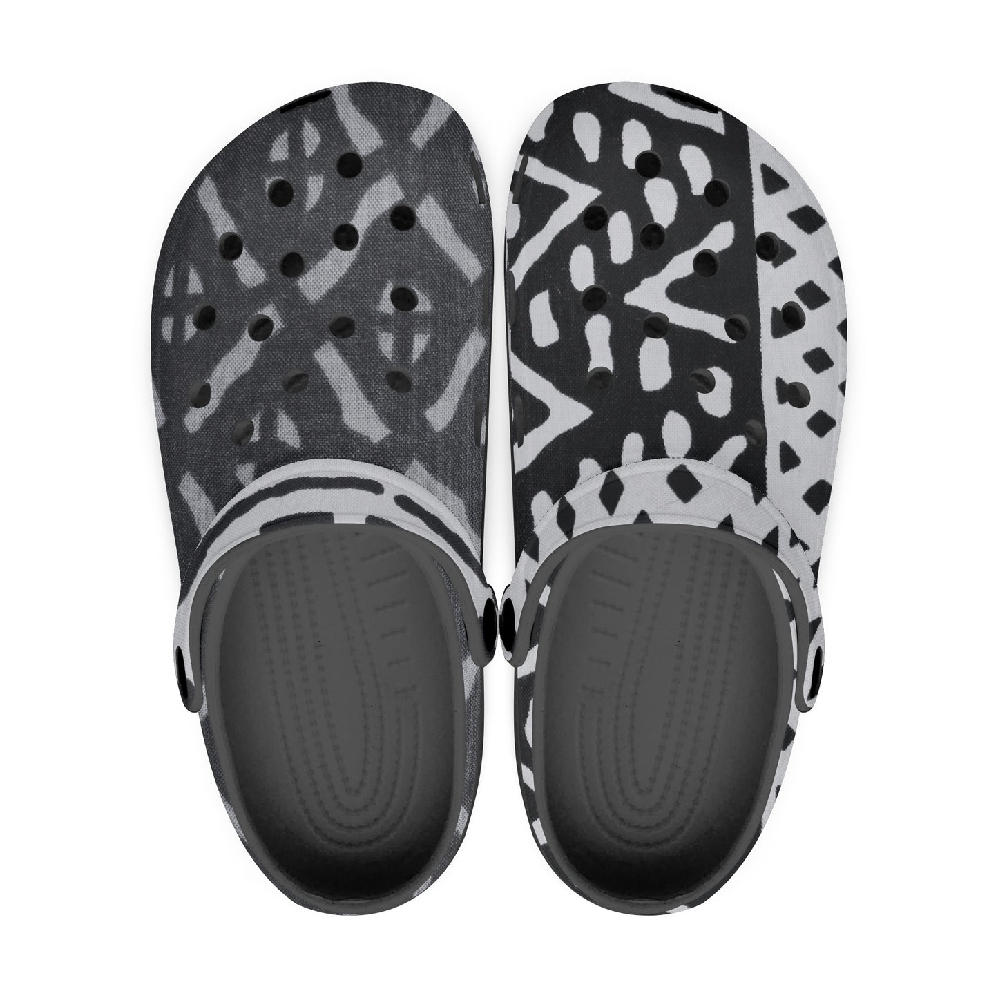 LION OF JUDAH "100" Black-base AOP Clogs Top